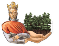 Polish King Władysław Jagiełło holding the forest