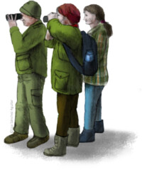 Three people watching