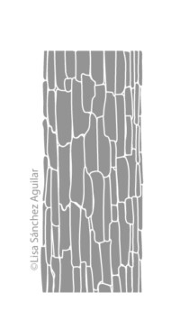 Oak bark (greyscale flat fill illustration)